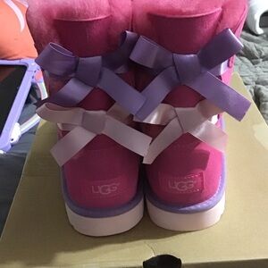 UGG Pink and Lavender Bow Boots